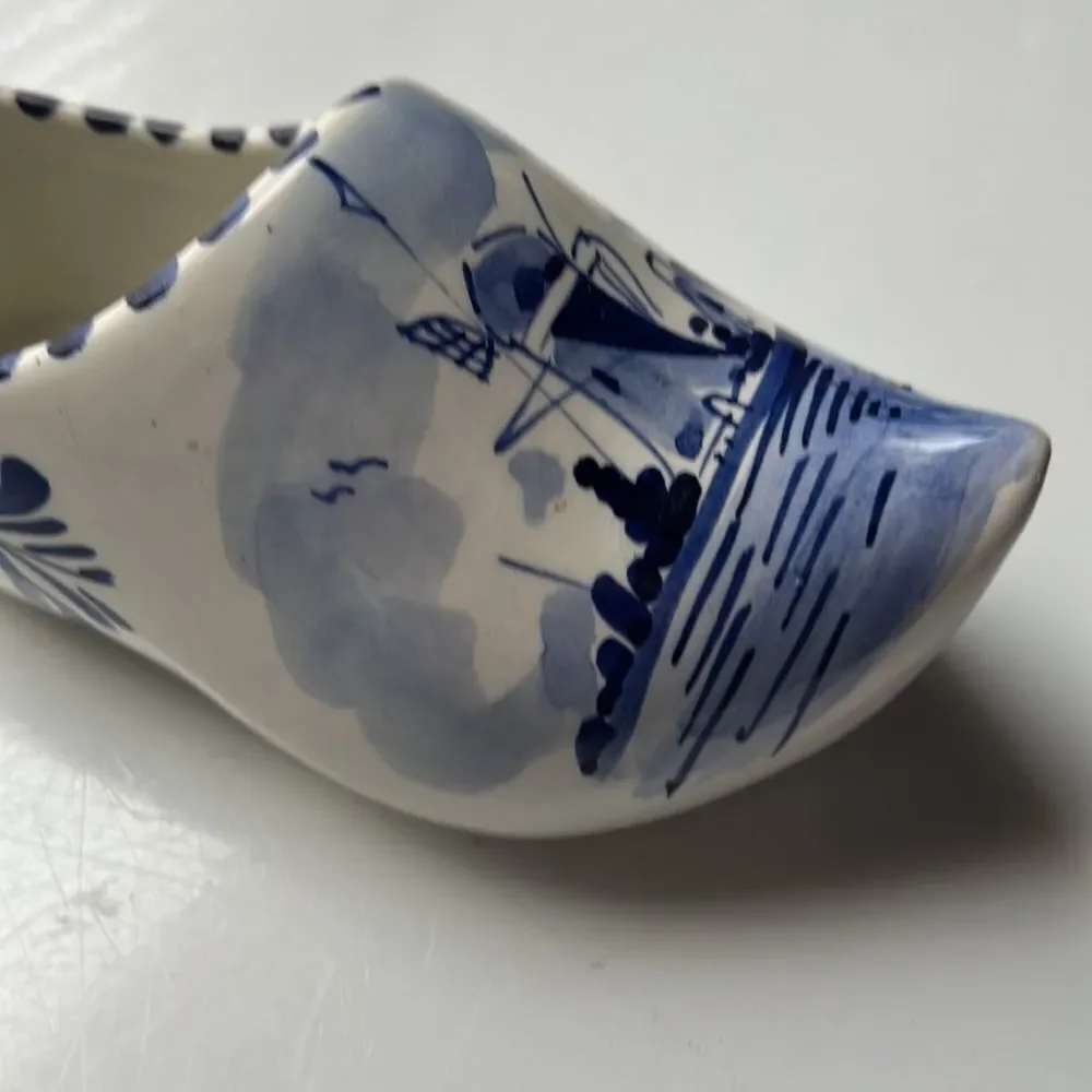 Windmill Delft Blue and White Porcelain Clog